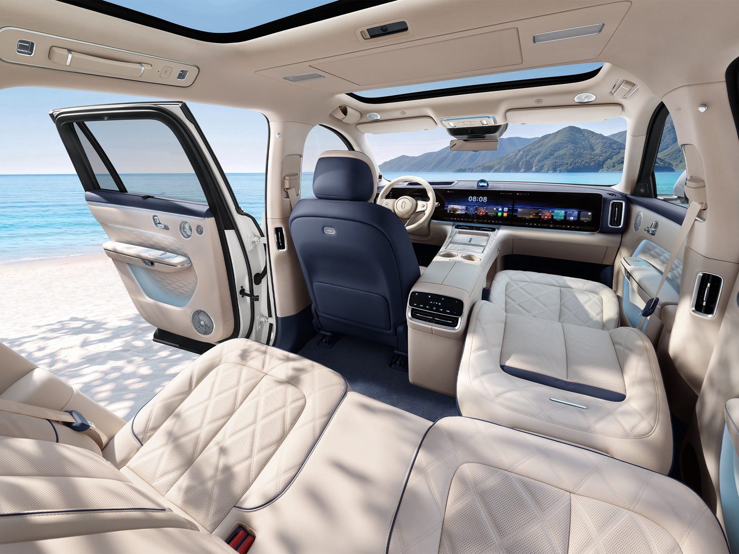 AITO M8 EV 2026 Refresh — интерьер, second row lounge, рынок China