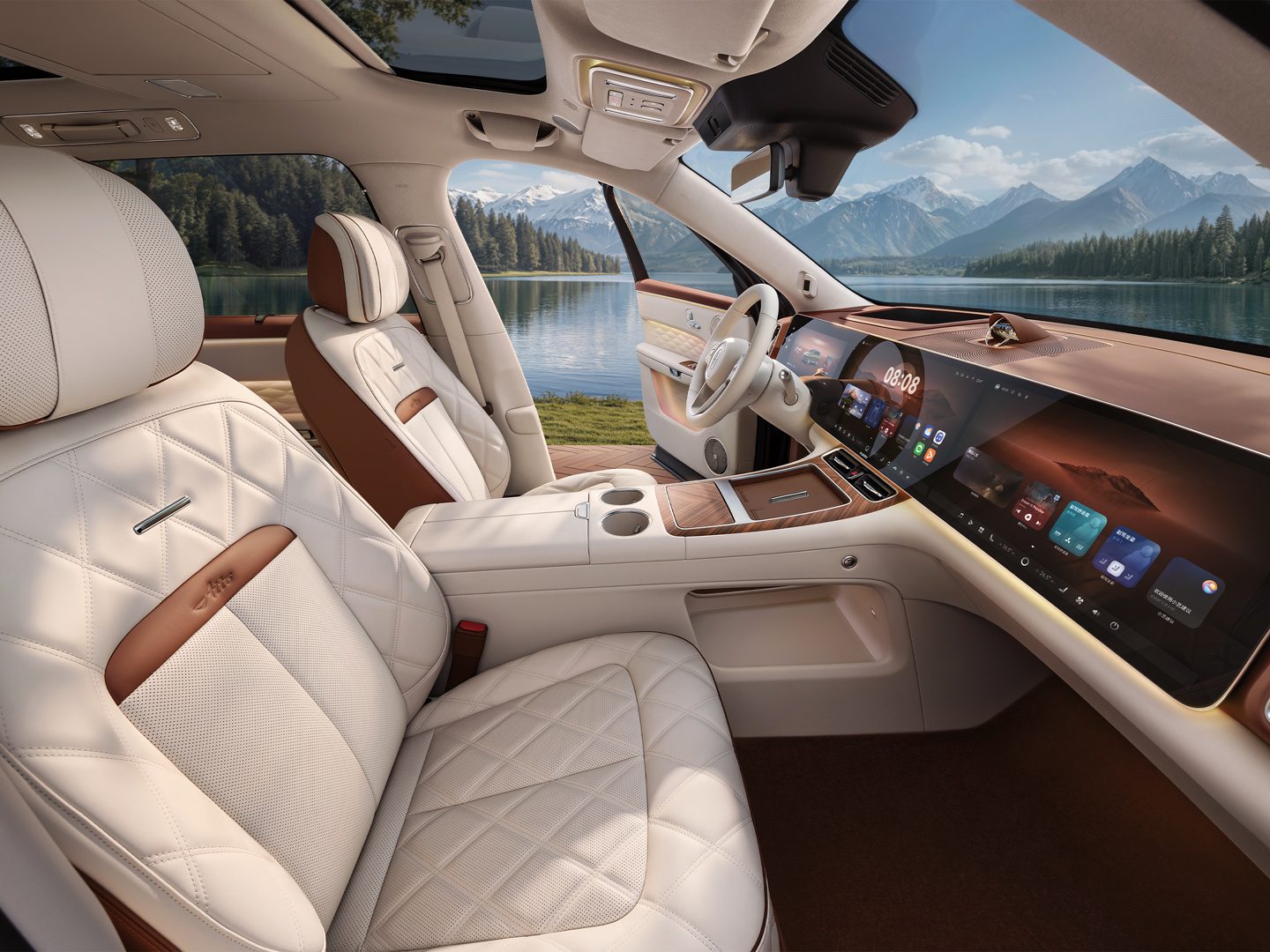 AITO M8 EV 2026 Refresh — главное фото модели, интерьер, front seats dashboard, рынок China