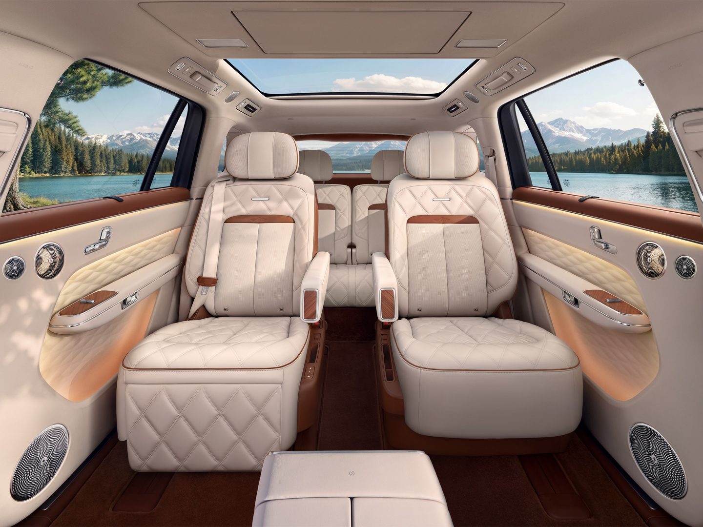 AITO M8 EV 2026 Refresh — интерьер, second row six seat, рынок China