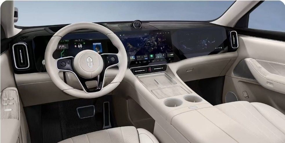 AITO M8 EREV 2025 — главное фото модели, интерьер, передняя панель, рынок internal_mvp