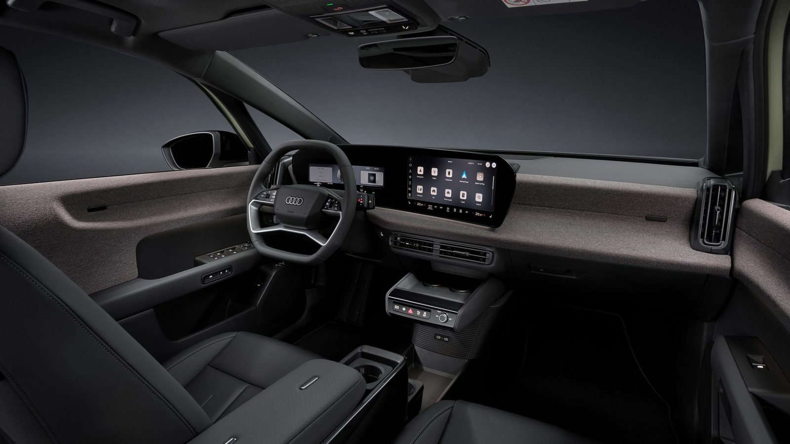 Audi A2 e-tron 2026 — главное фото модели, интерьер, передняя панель и экран, рынок Europe announced