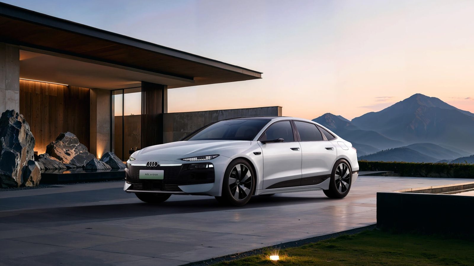 Audi A6L e-tron China 2025 — экстерьер, front 3q residential, рынок China