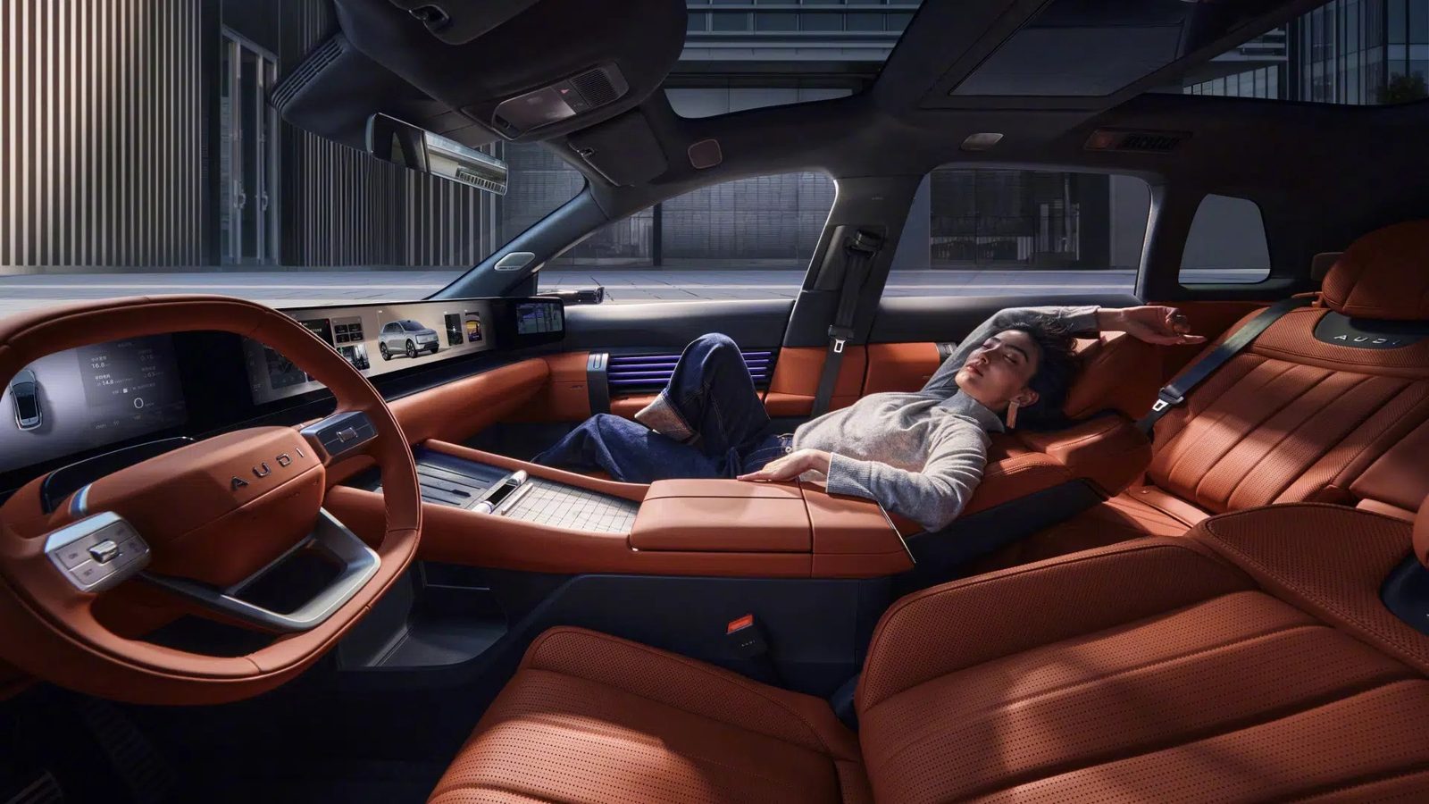 Audi E7X 2026 — интерьер, передние сиденья, рынок internal_mvp