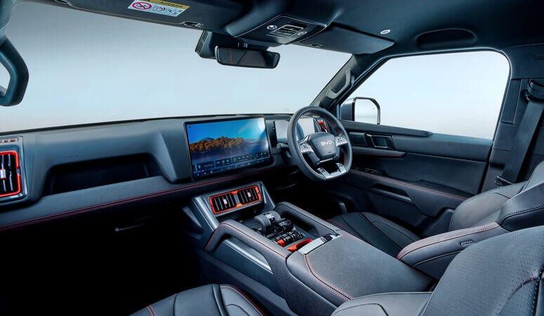 BYD Pickup Shark 6 2025 — интерьер, front cabin, рынок Kenya/export
