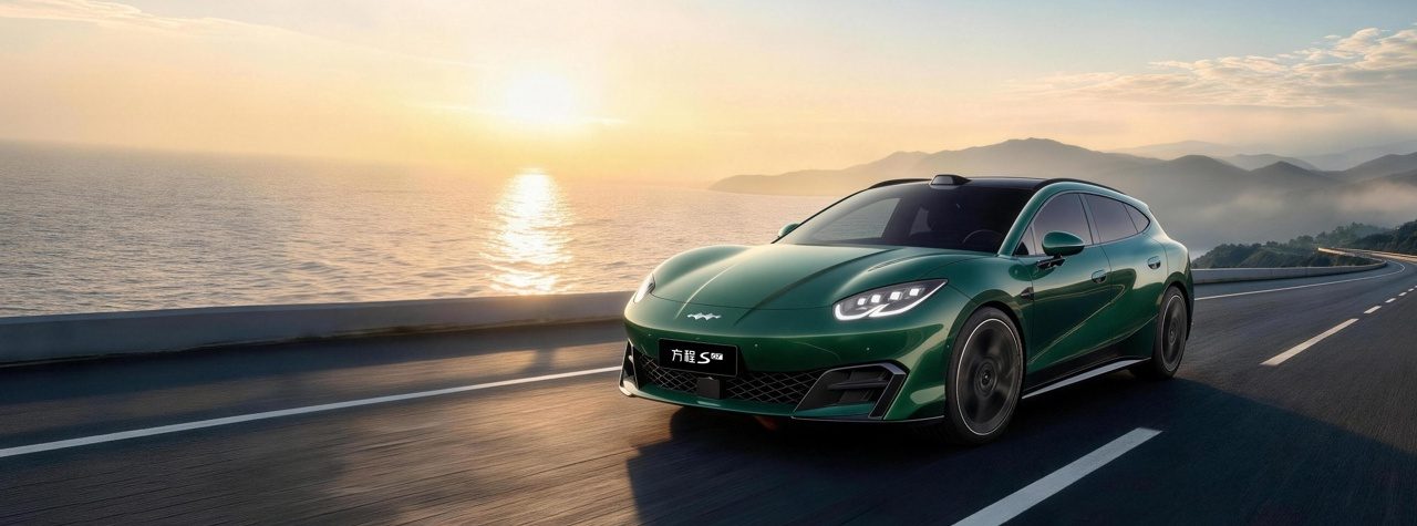 BYD Fang Cheng Bao Formula S GT 2026 — экстерьер, green front 3q seaside manual crop, рынок China prelaunch / promotional reference