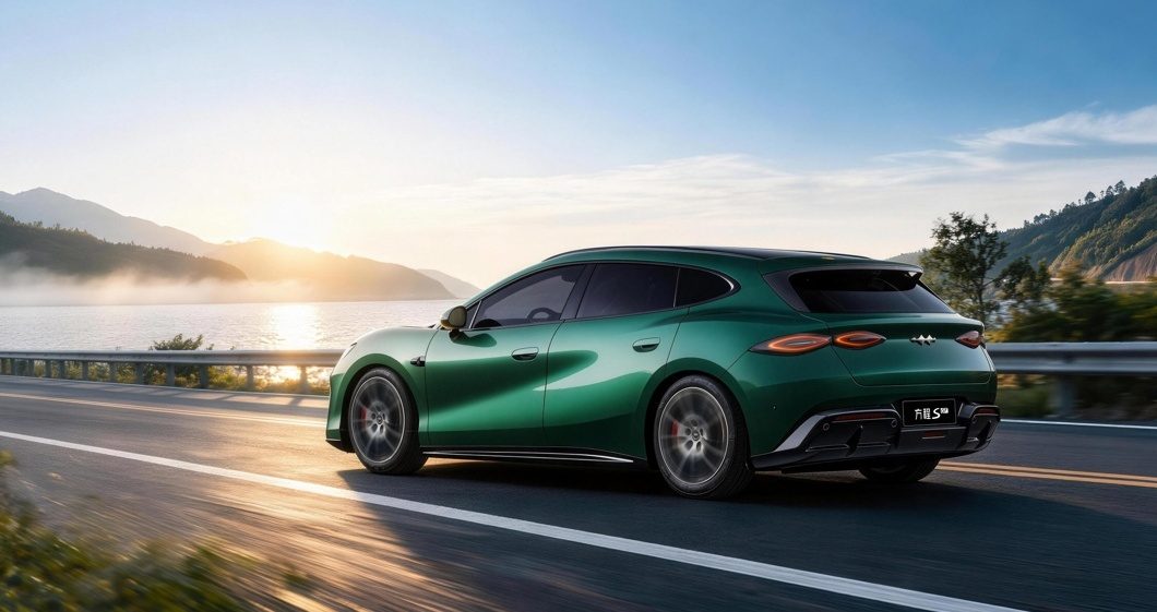BYD Fang Cheng Bao Formula S GT 2026 — экстерьер, green rear 3q road manual crop, рынок China prelaunch / promotional reference