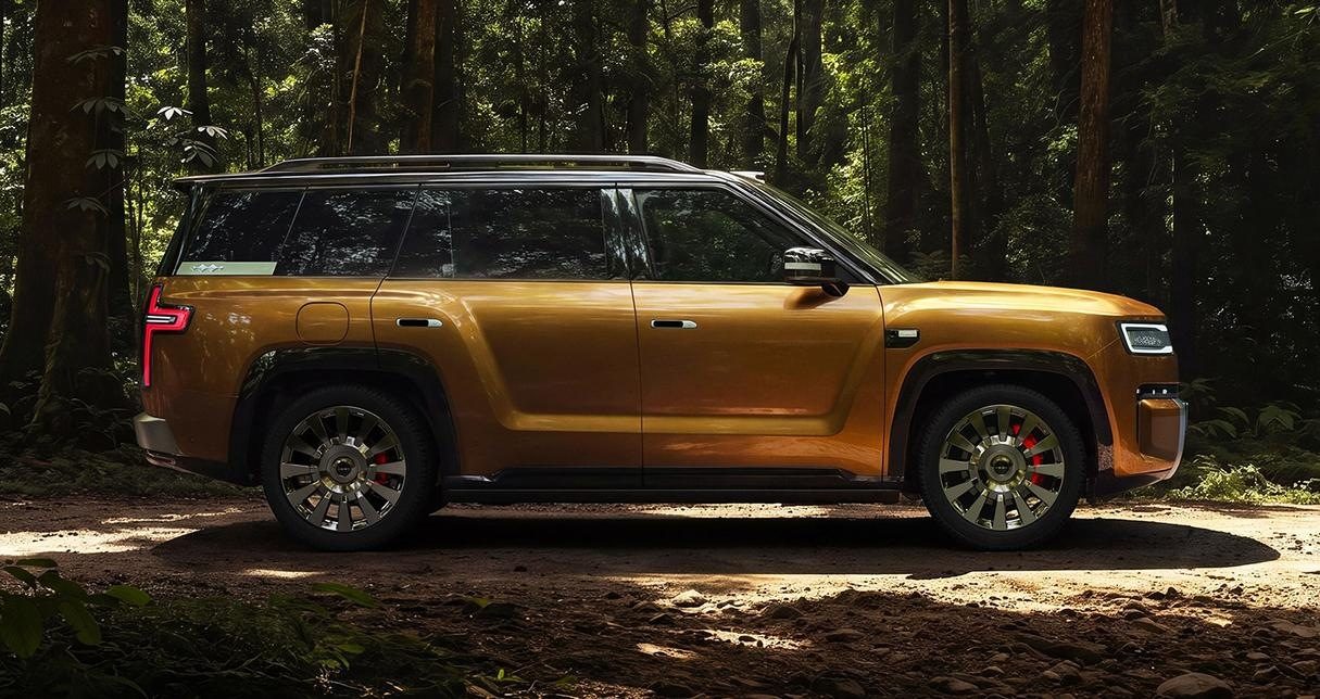 BYD Fang Cheng Bao Tai 9 PHEV 2026 — экстерьер, side profile forest, рынок China 2026 reveal / PHEV