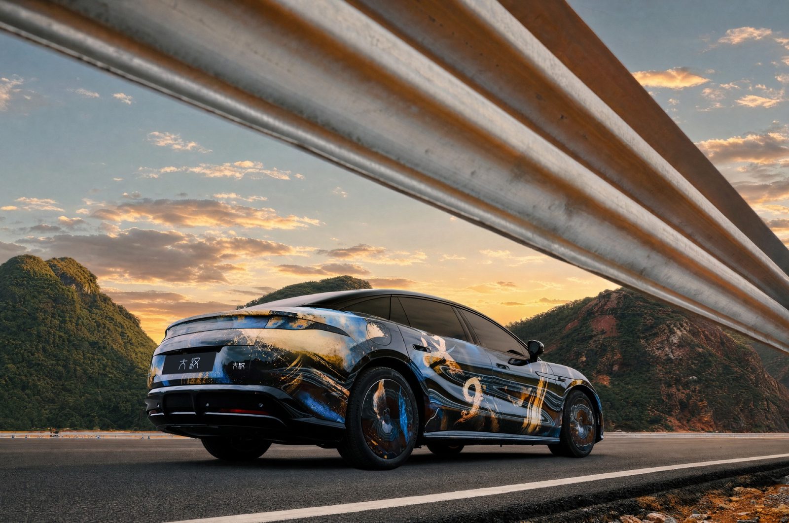 BYD Great Han EV 2026 — экстерьер, вид сзади 3/4, рынок China pre-launch