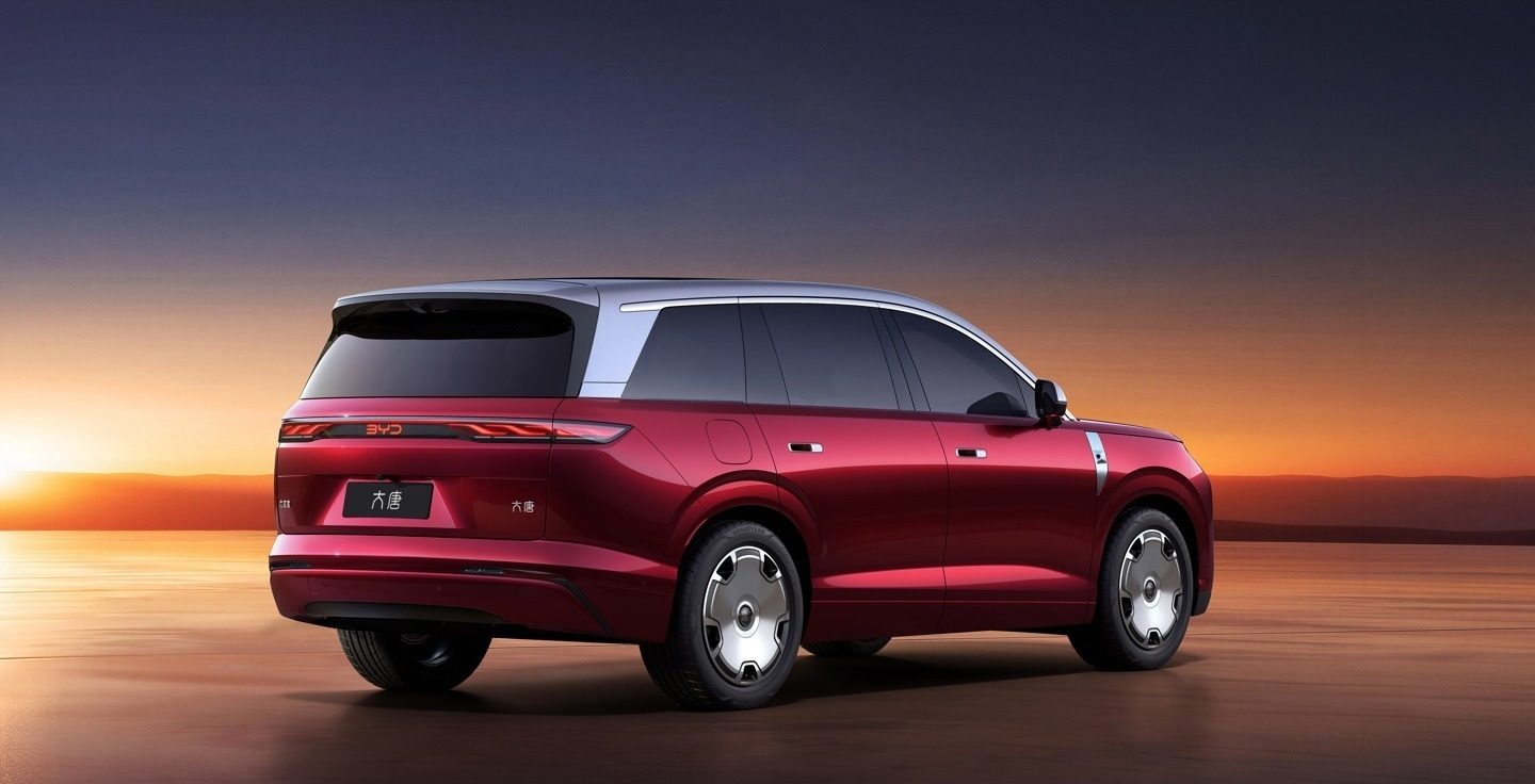 BYD Great Tang EV 2026 — экстерьер, rear 3q render, рынок China prelaunch / import visual reference