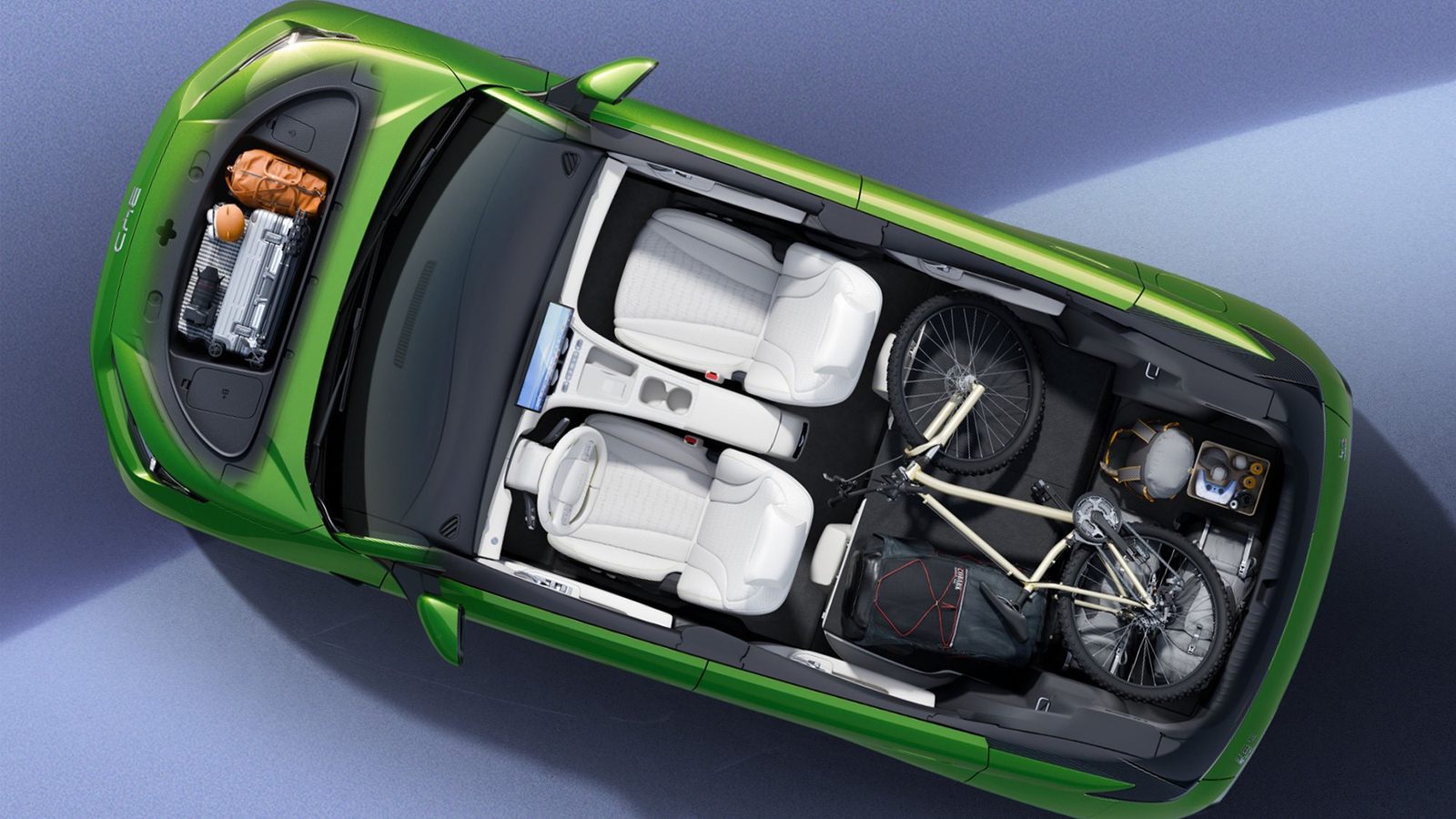 BYD Seagull Second Generation 2026 — интерьер, cabin storage cutaway, рынок China