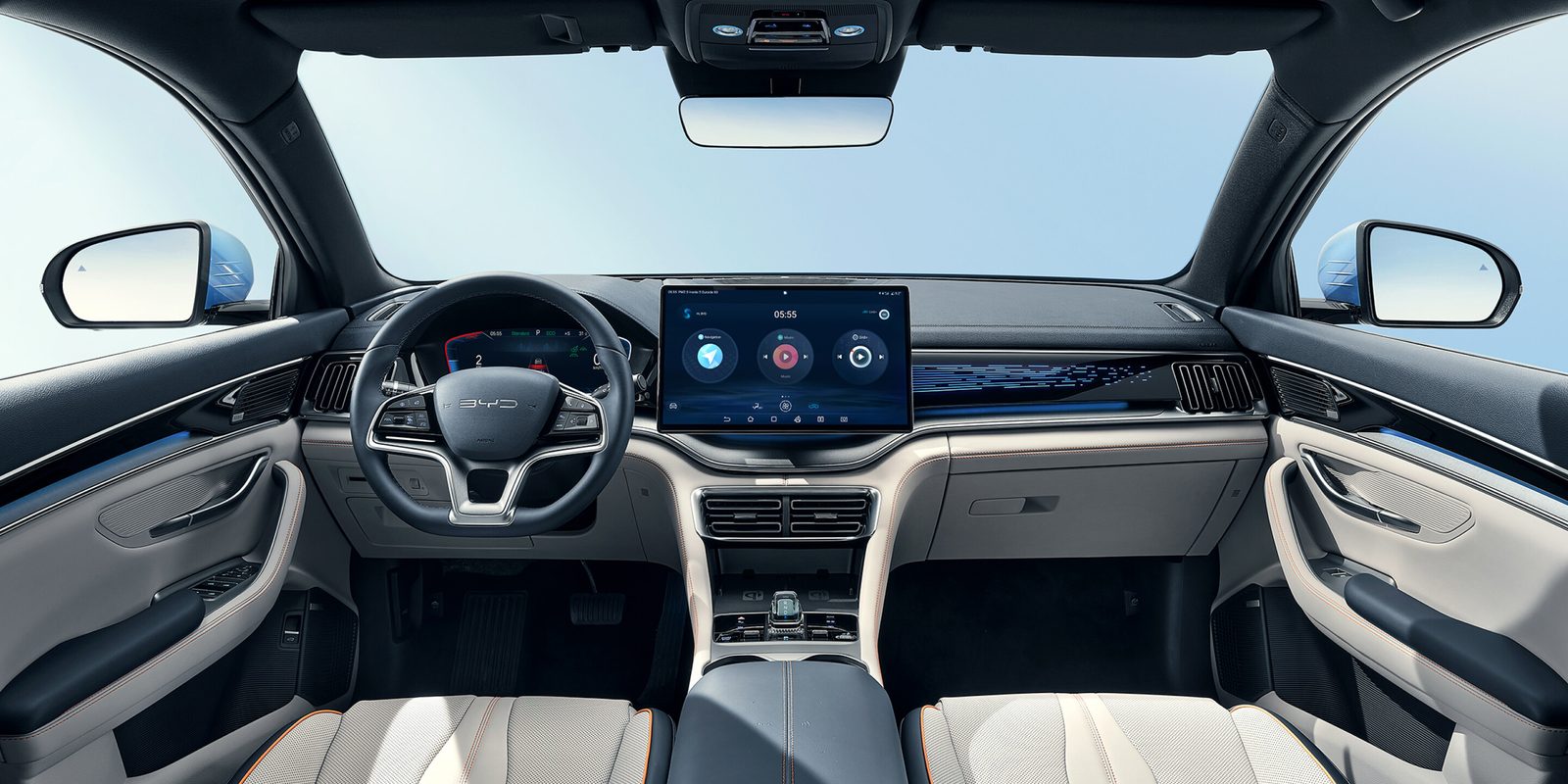 BYD Song Plus EV 2025 — главное фото модели, интерьер, передняя панель, рынок Europe/export
