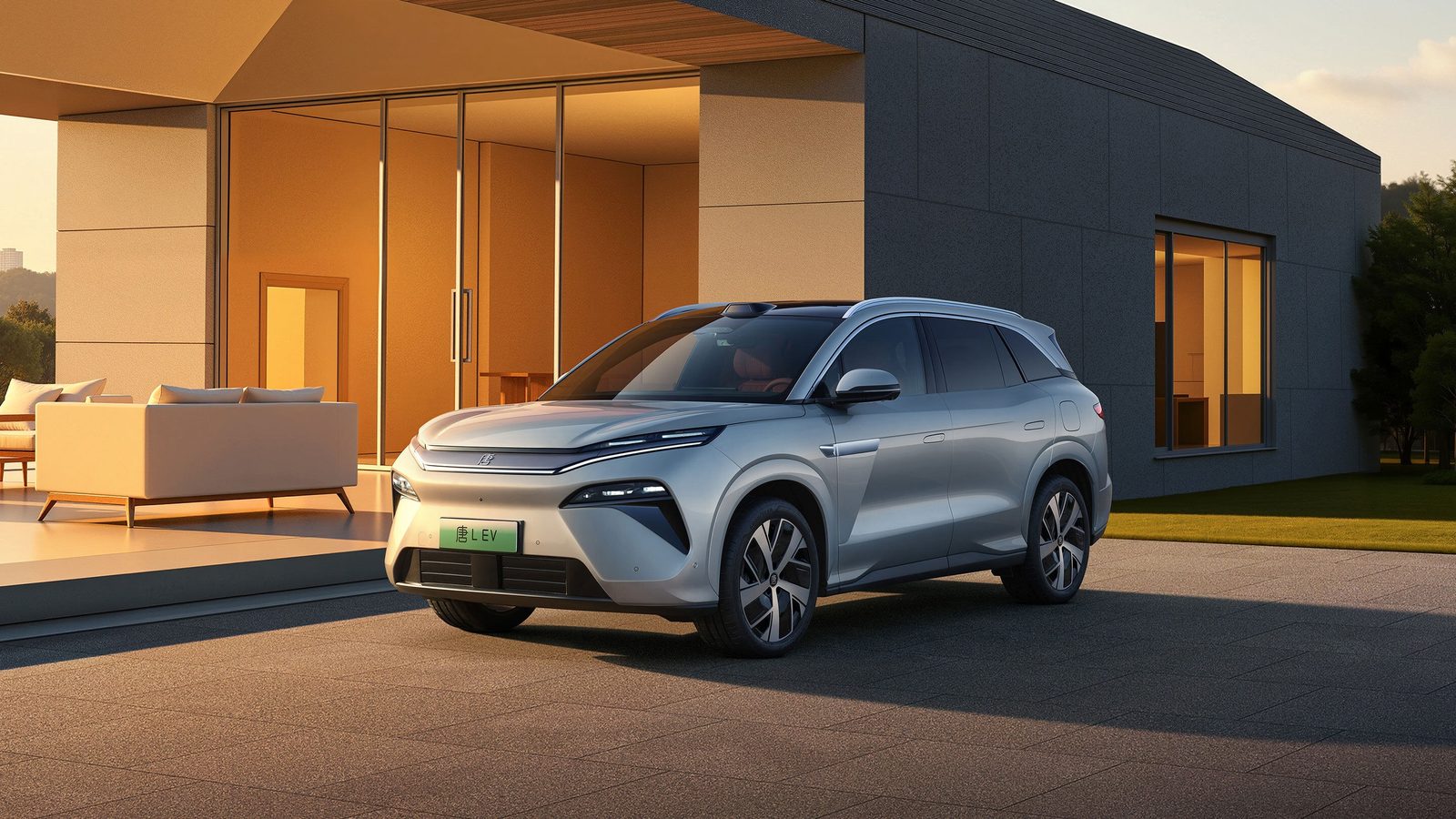 BYD Tang L EV 2025 — главное фото модели, экстерьер, вид спереди 3/4, рынок China OEM