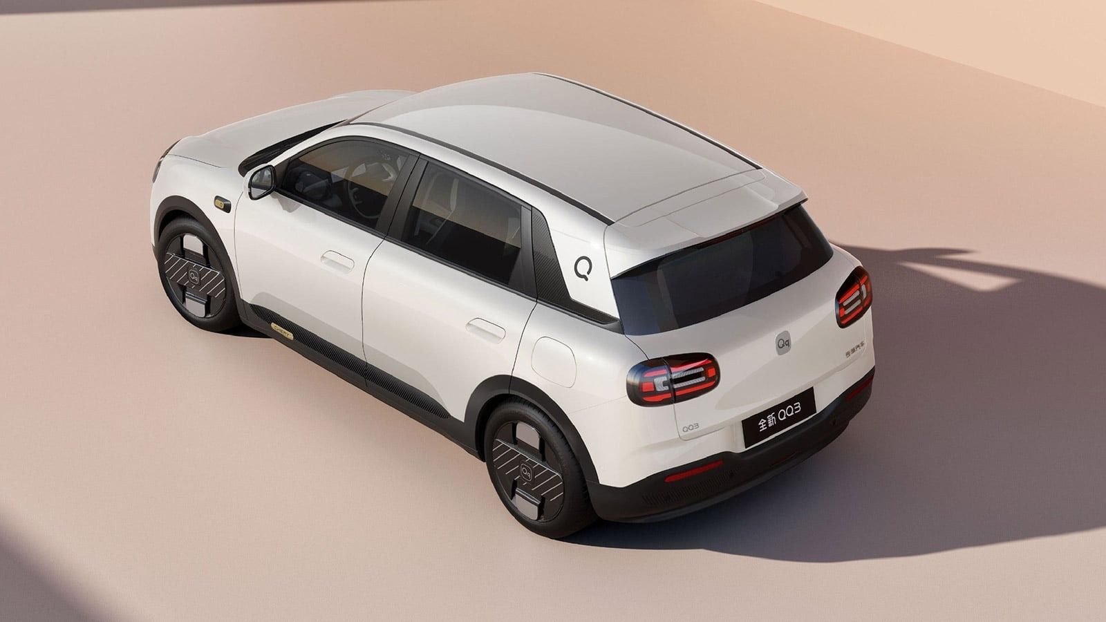 Chery Group QQ3 EV 2026 — экстерьер, top rear 3q, рынок internal_mvp