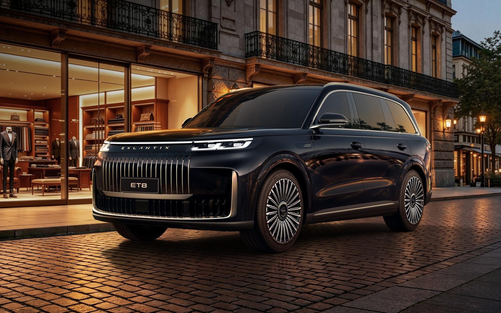 Chery Group ESTEO Exlantix ET8 2026 — главное фото модели, экстерьер, front three quarter city, рынок Russia announced/watchlist