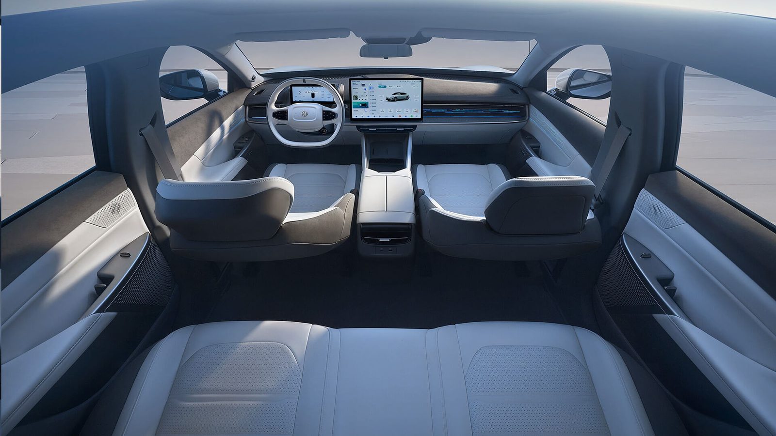 Dongfeng eπ 007 EREV 2024 — интерьер, второй ряд сидений, рынок internal_mvp