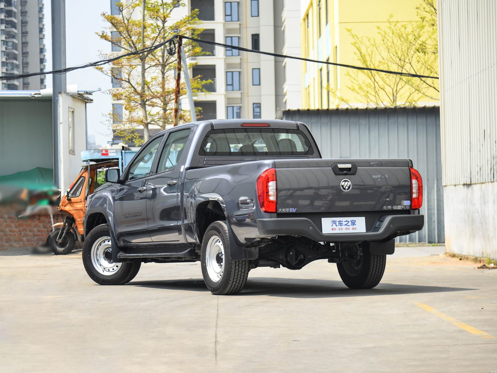 Foton Pickup EV General EV / Da Jiangjun EV 2022 — экстерьер, вид сзади 3/4, рынок China