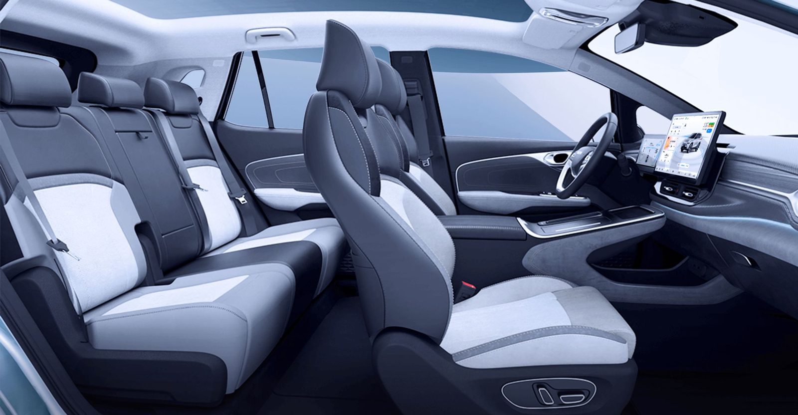 GAC Aion Aion V Plus 2023 — главное фото модели, интерьер, передние сиденья, рынок China/import