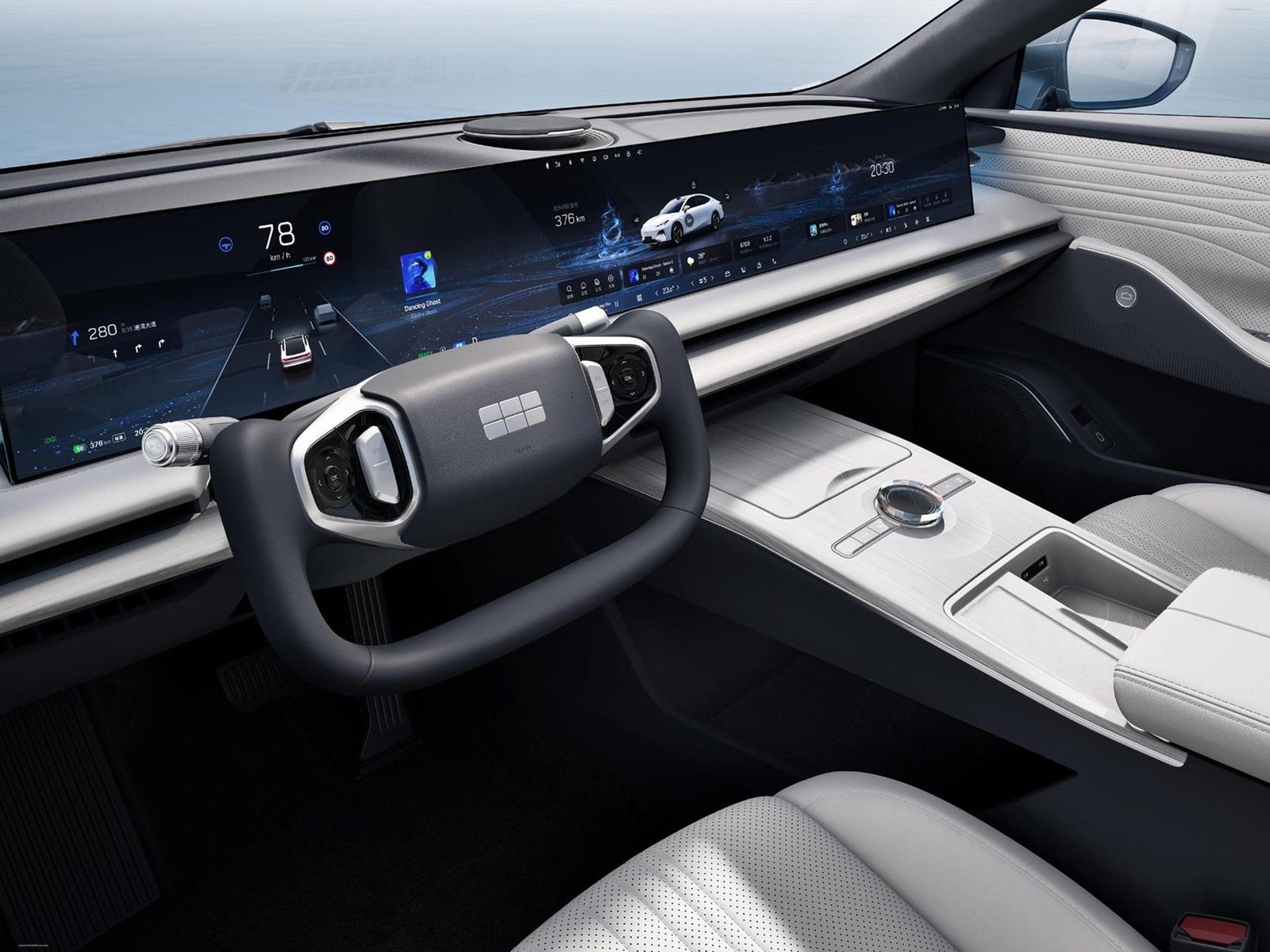 Geely Galaxy E8 EV 2025 — главное фото модели, интерьер, передняя панель, рынок internal_mvp