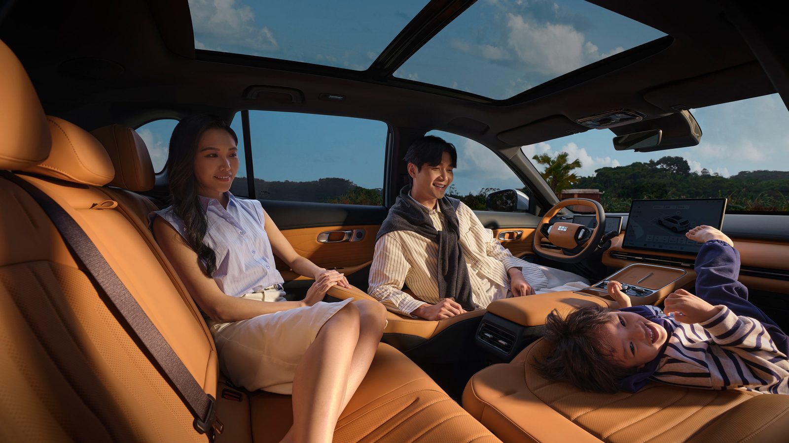 Geely Galaxy Starship 7 EM-i 2026 — интерьер, второй ряд сидений, рынок China
