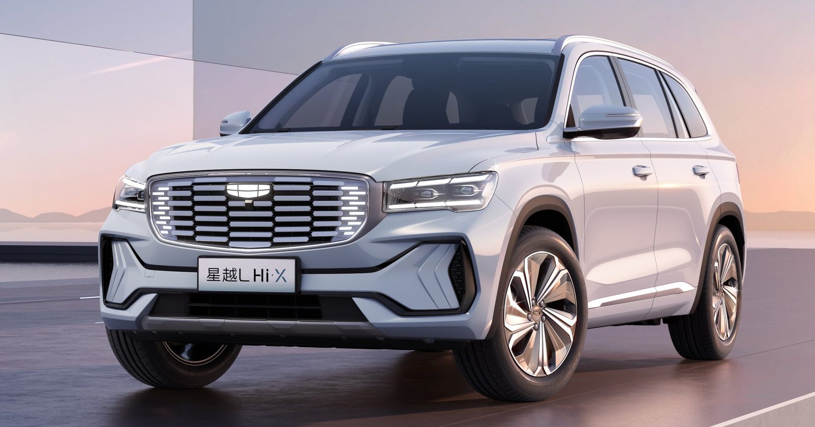 Geely Xingyue L Hi-P 2022 — главное фото модели, экстерьер, вид спереди 3/4, рынок internal_mvp
