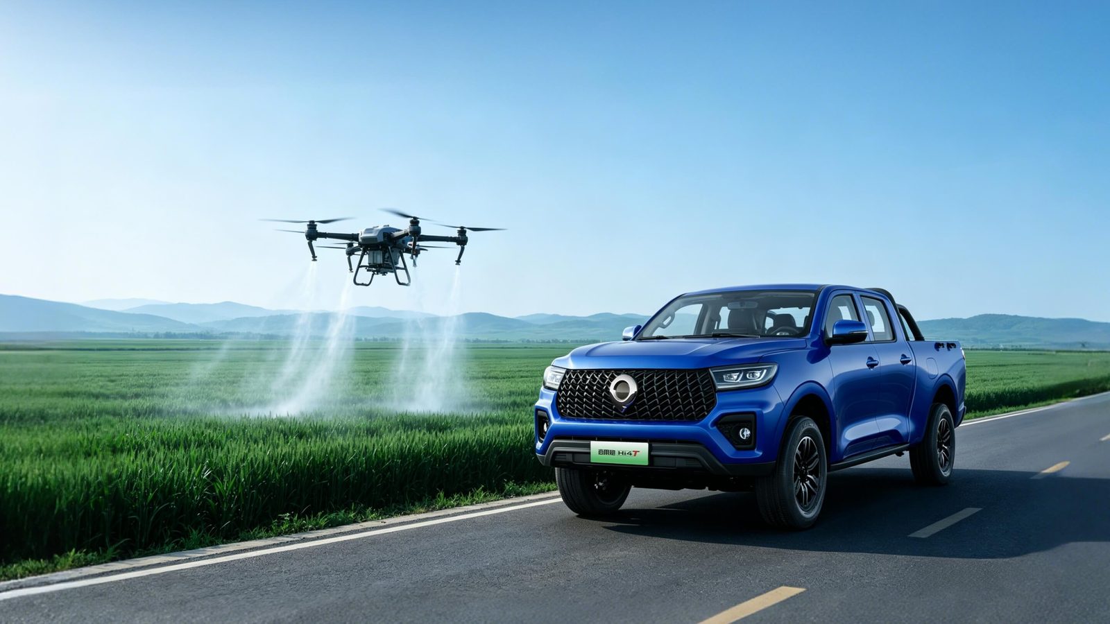 GWM Pickup Commercial Cannon PHEV 2026 — экстерьер, front 3q field, рынок China