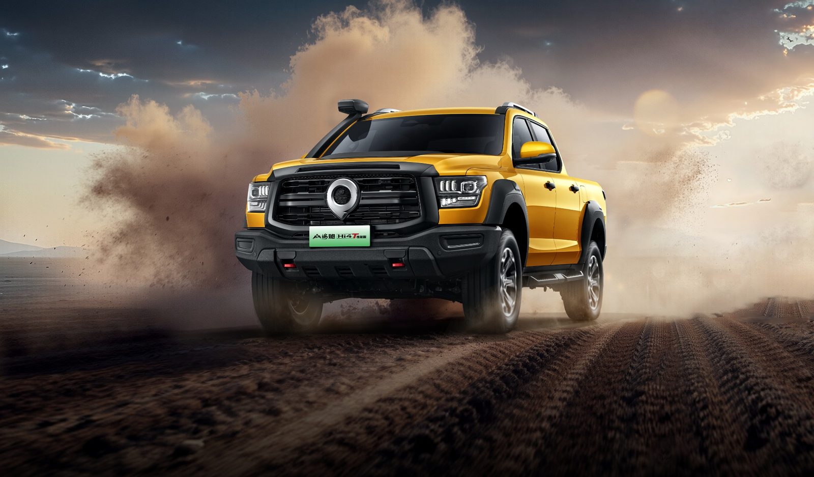 GWM Pickup Shanhai Cannon Hi4-T PHEV 2025 — экстерьер, front 3q action, рынок China