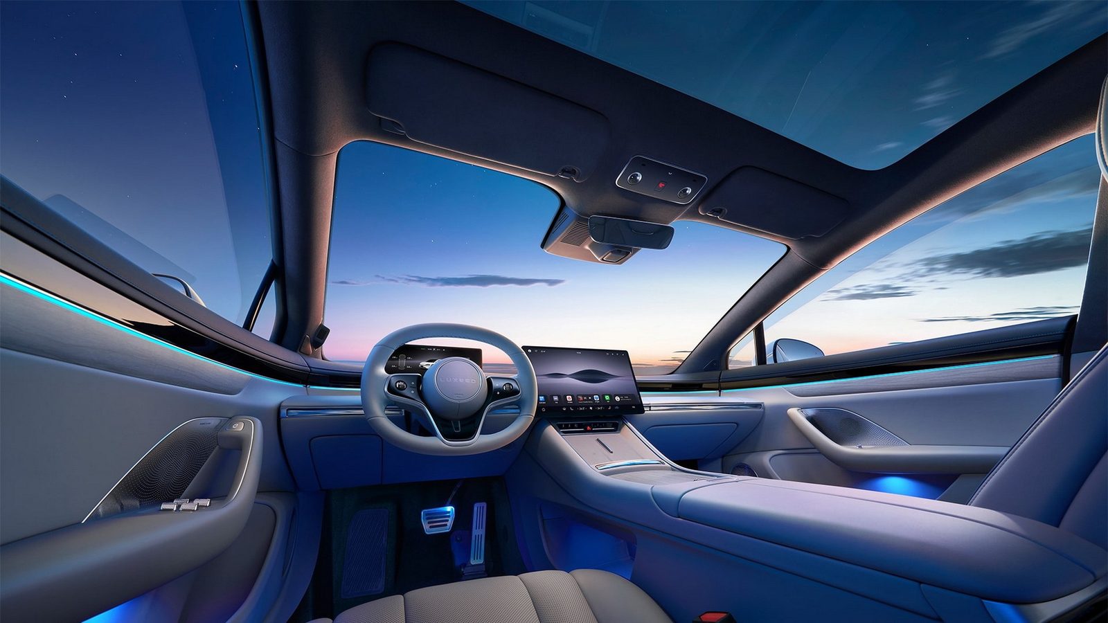 HIMA Luxeed S7 EV 2026 — главное фото модели, интерьер, передняя панель, рынок internal_mvp