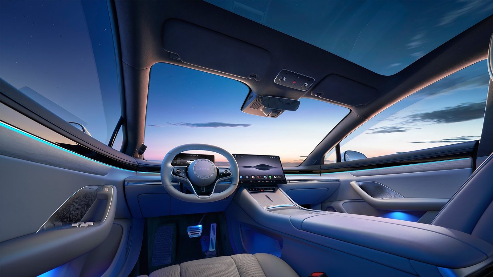 HIMA Luxeed S7 EV 2026 — интерьер, второй ряд сидений, рынок internal_mvp