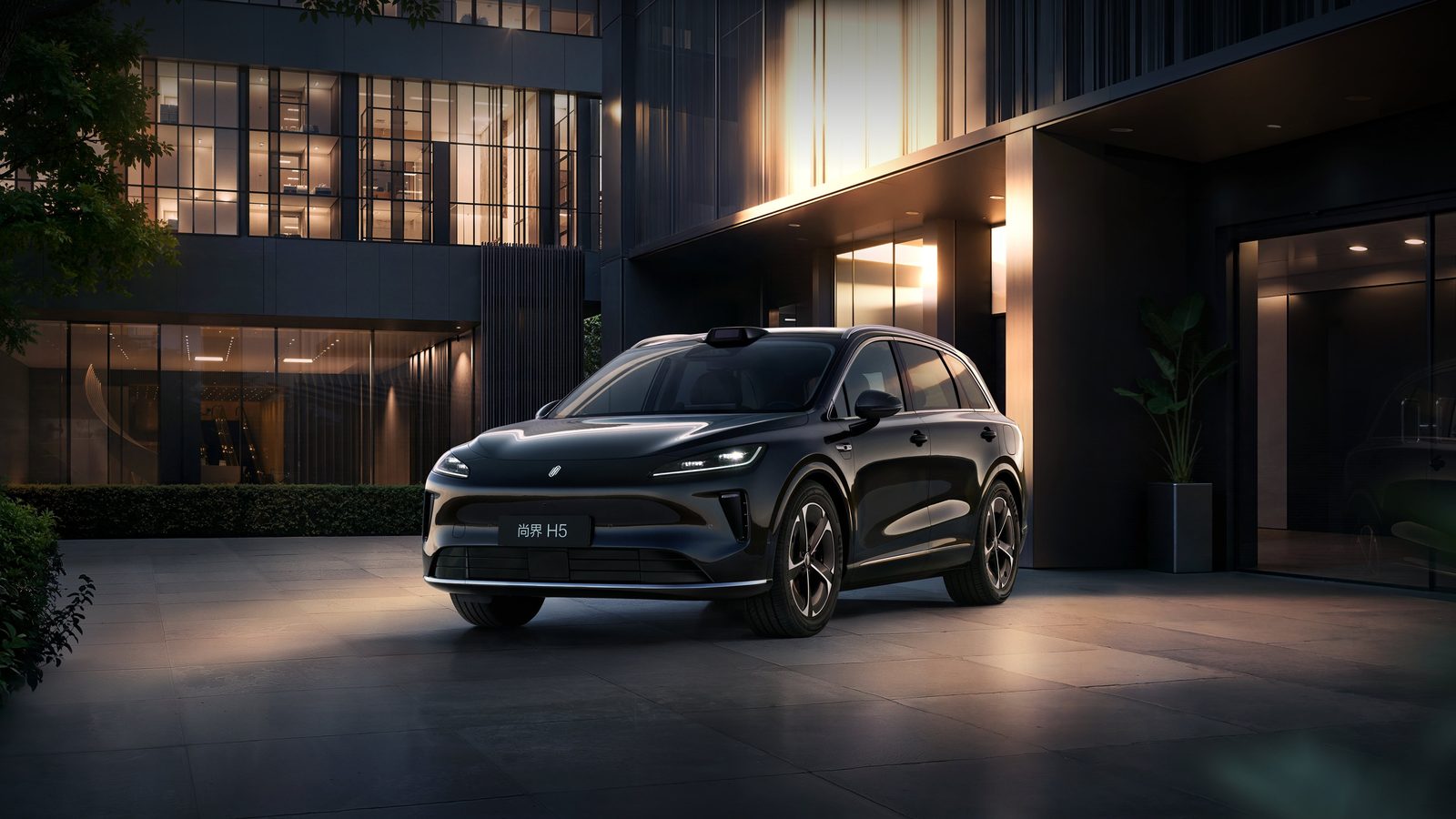 HIMA Shangjie H5 EREV 2026 — экстерьер, front 3q black, рынок China