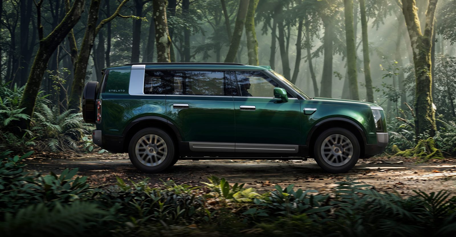 HIMA Stelato G9 EV 2026 — экстерьер, side profile forest, рынок China