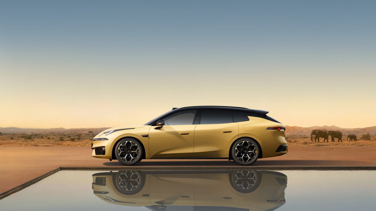 Lynk & Co 07 GT EM-P 2026 — экстерьер, side profile desert, рынок China official pre-sale