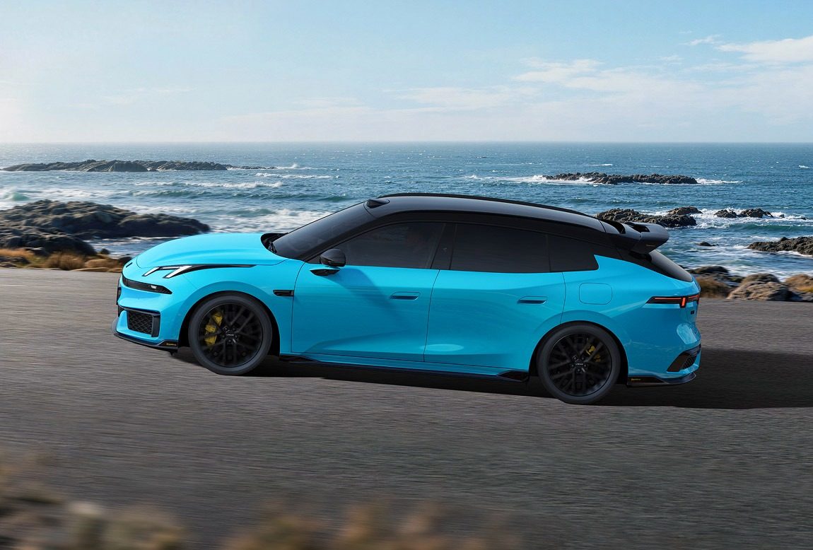 Lynk & Co 07 GT EM-P 2026 — экстерьер, side profile blue, рынок China official pre-sale