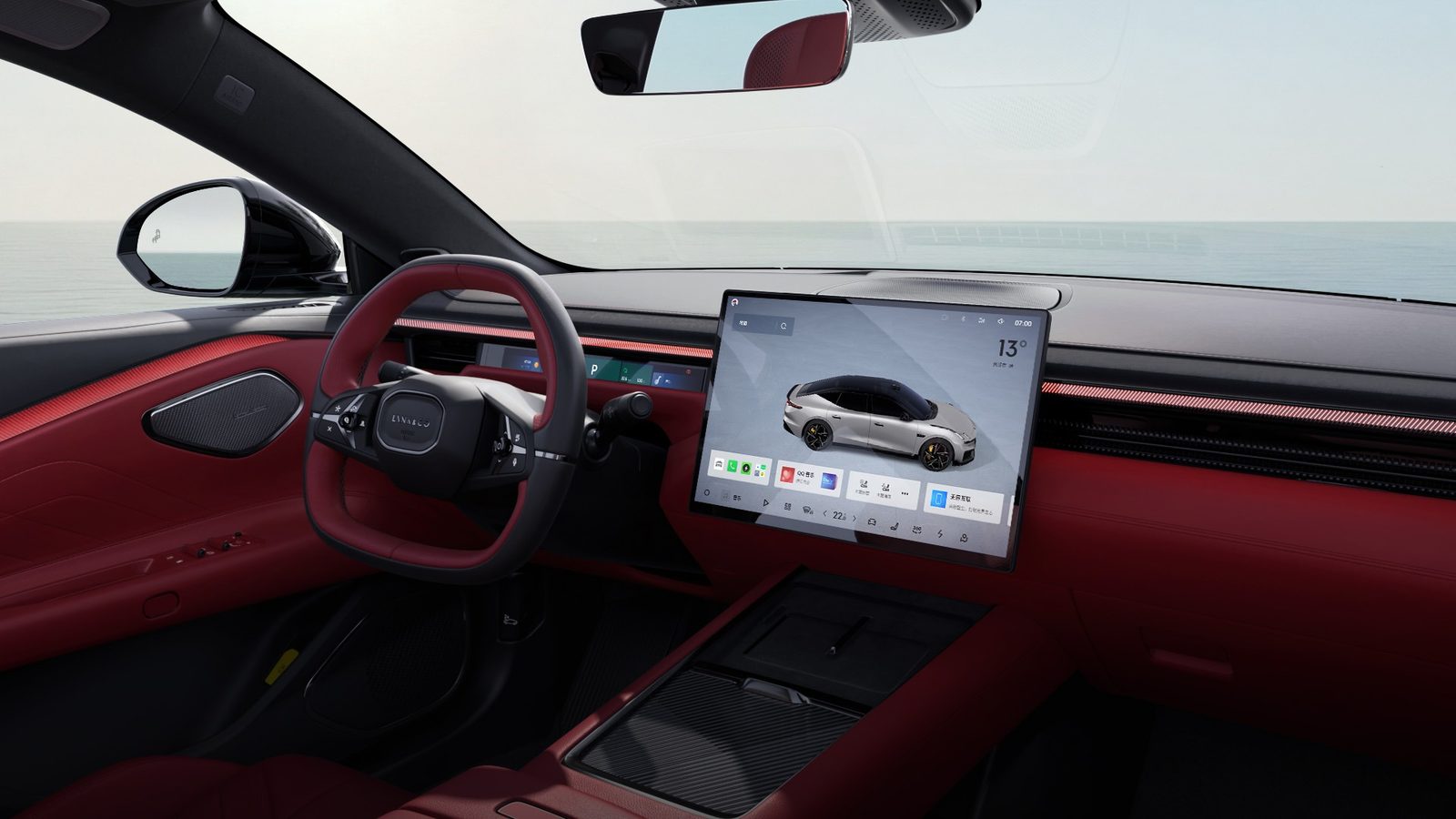 Lynk & Co 10 EV 2026 — интерьер, front cabin, рынок China