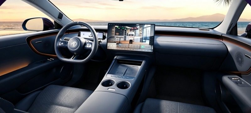MG 07 EV 2026 — интерьер, front cabin, рынок China