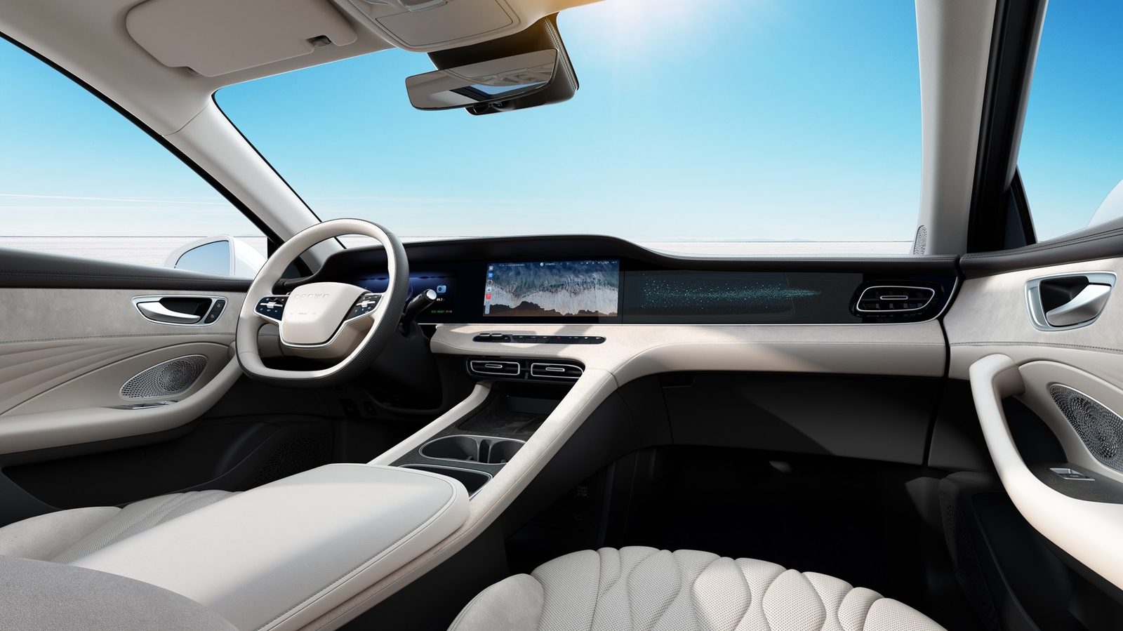 Roewe D7 EV 2026 — главное фото модели, интерьер, передняя панель, рынок internal_mvp