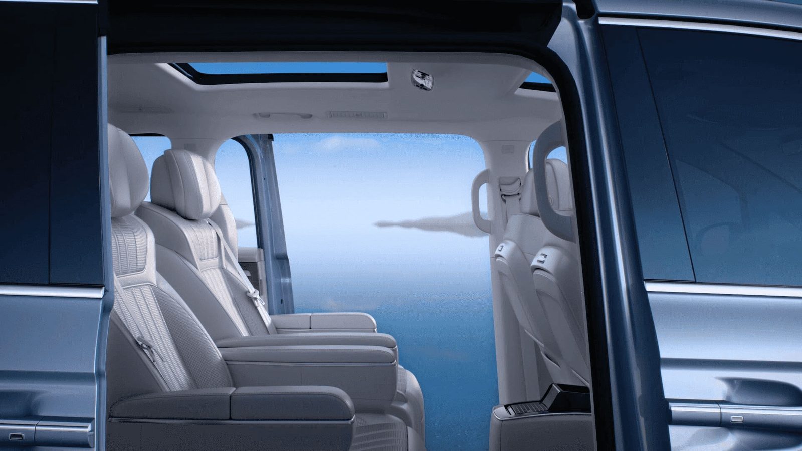 Roewe iMAX8 EV 2022 — экстерьер, sliding door open, рынок China