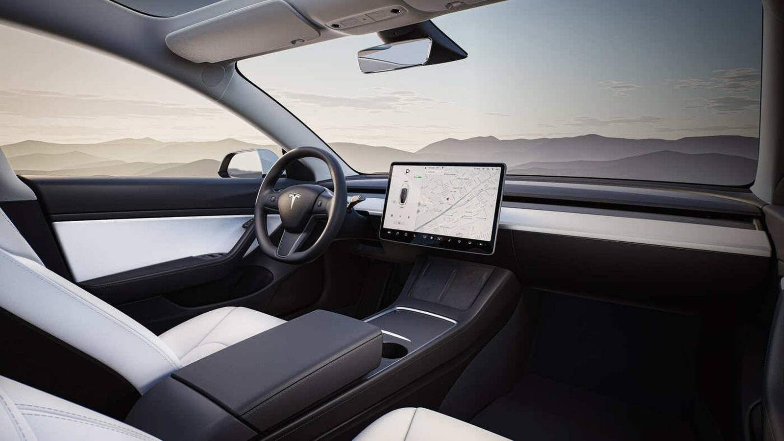 Tesla Model 3 China 1 gen 2020 — главное фото модели, интерьер, передняя панель, рынок internal_mvp