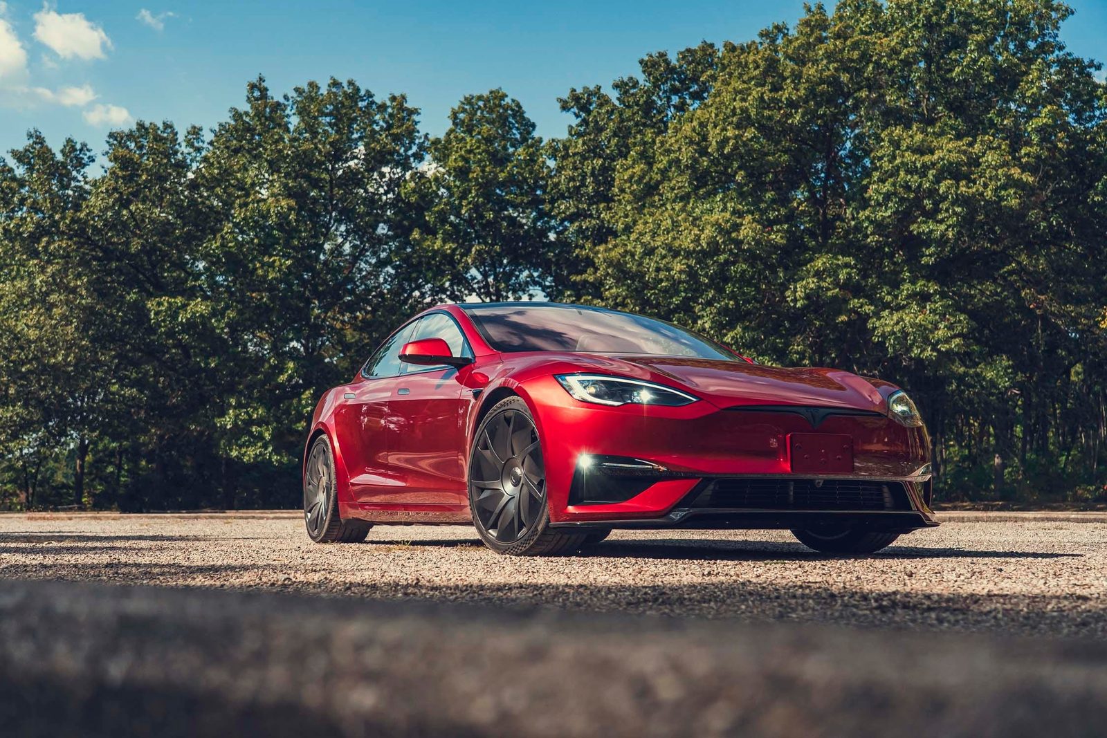 Tesla Model S exterior on road