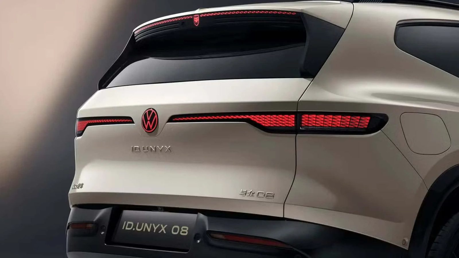 Volkswagen ID.UNYX 08 China 2026 — экстерьер, вид сзади, рынок internal_mvp