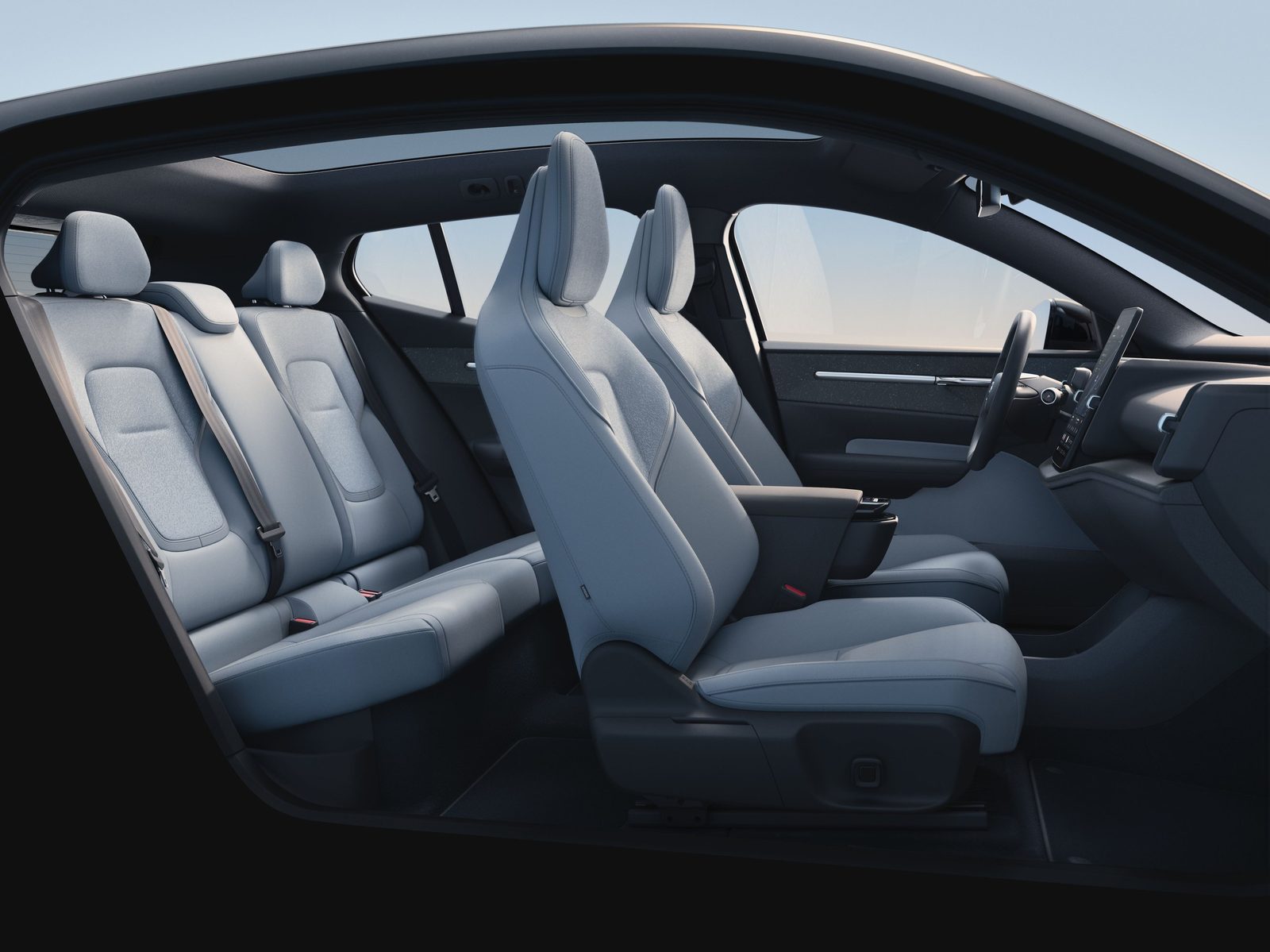 Volvo EX30 China 2024 — интерьер, второй ряд сидений, рынок internal_mvp