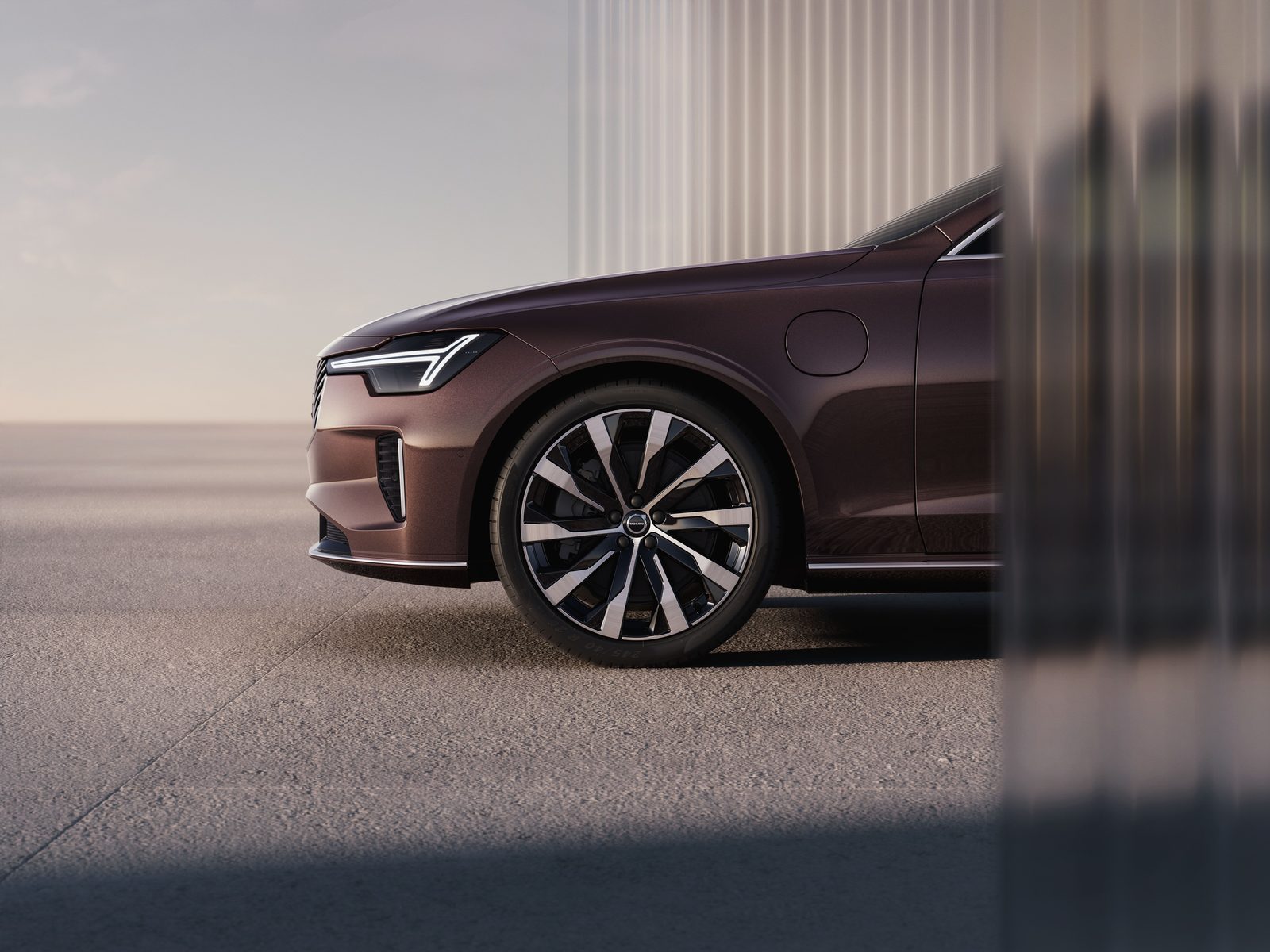 Volvo S90 T8 China 2026 — экстерьер, front detail profile, рынок China / refreshed S90 global press material
