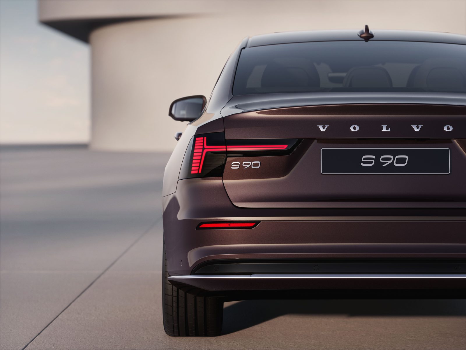 Volvo S90 T8 China 2026 — экстерьер, rear detail, рынок China / refreshed S90 global press material