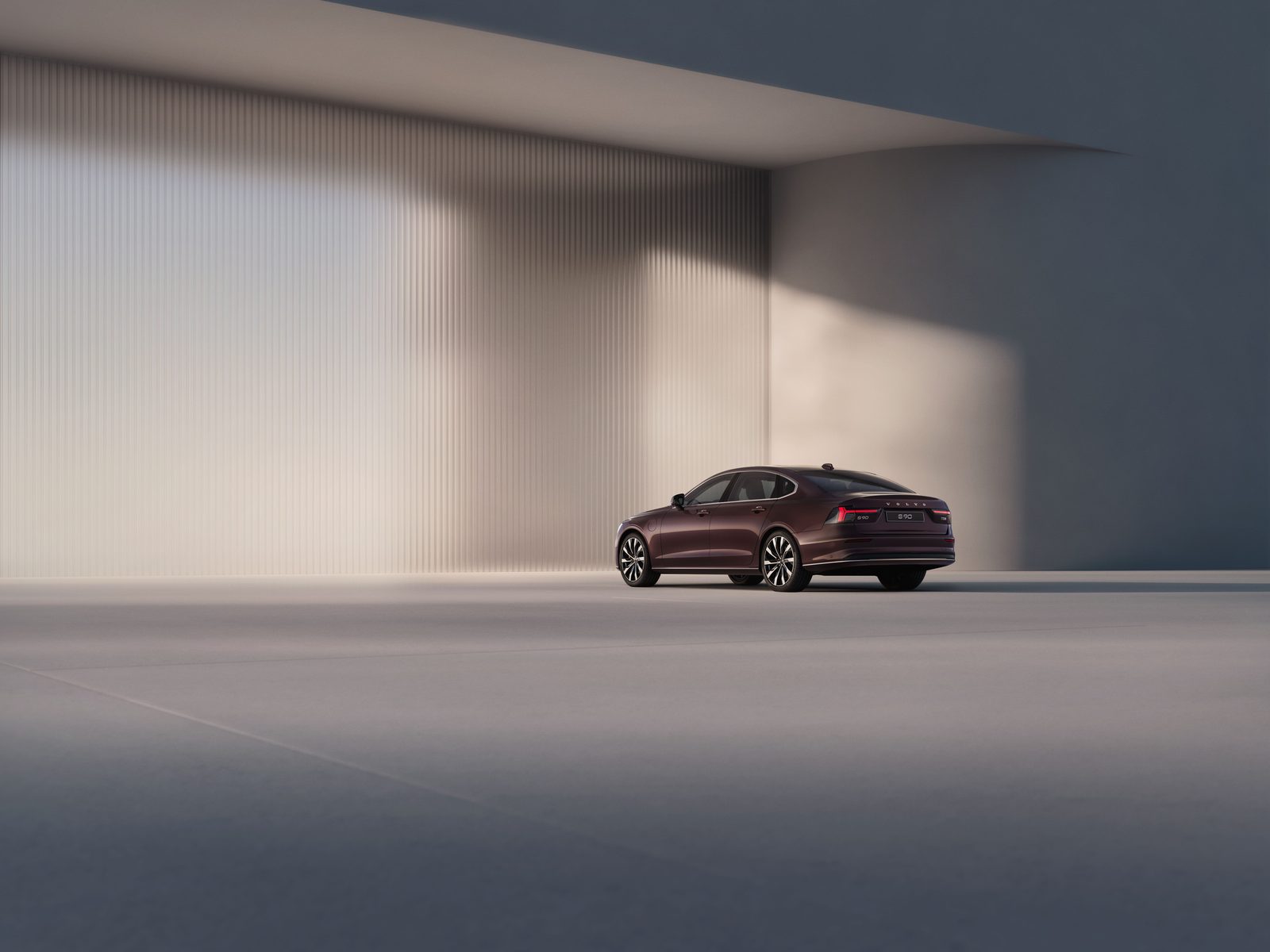Volvo S90 T8 China 2026 — экстерьер, rear 3q context, рынок China / refreshed S90 global press material