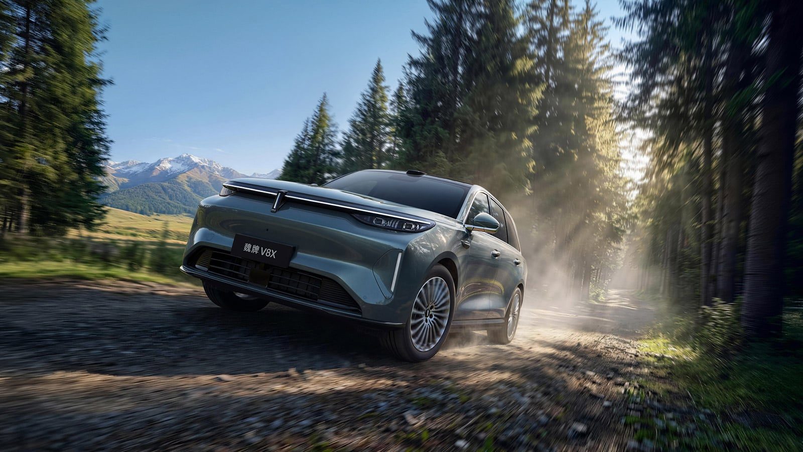 Wey V8X PHEV 2026 — главное фото модели, экстерьер, front three quarter offroad, рынок China pre-order reference