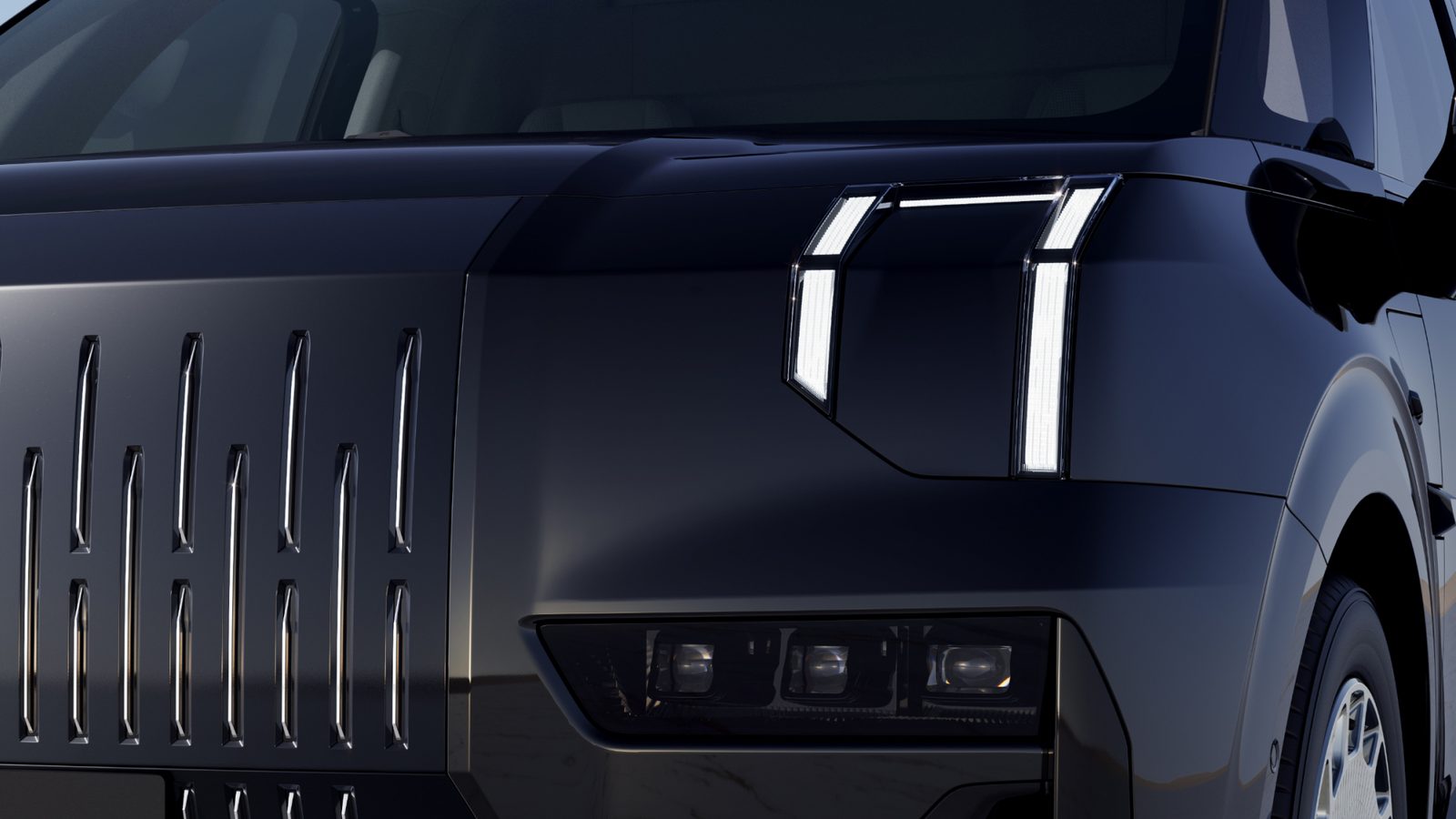Zeekr 009 Brilliance / Grand 2026 — экстерьер, front light detail, рынок Global Zeekr 009 Grand four-seat flagship