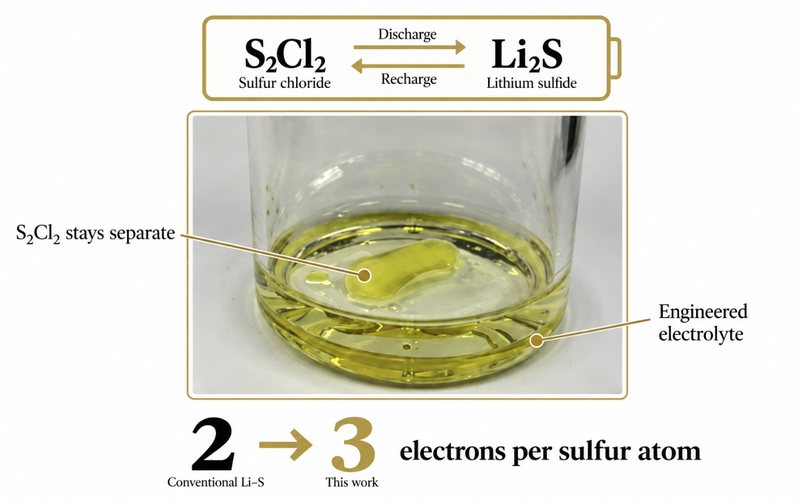 New battery chemistry could help lithium-sulfur batteries store more energy