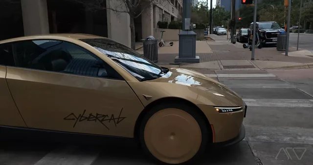 First Cybercab with No Driver or Safety Monitor driving fully autonomously on public roads. Austin, TX